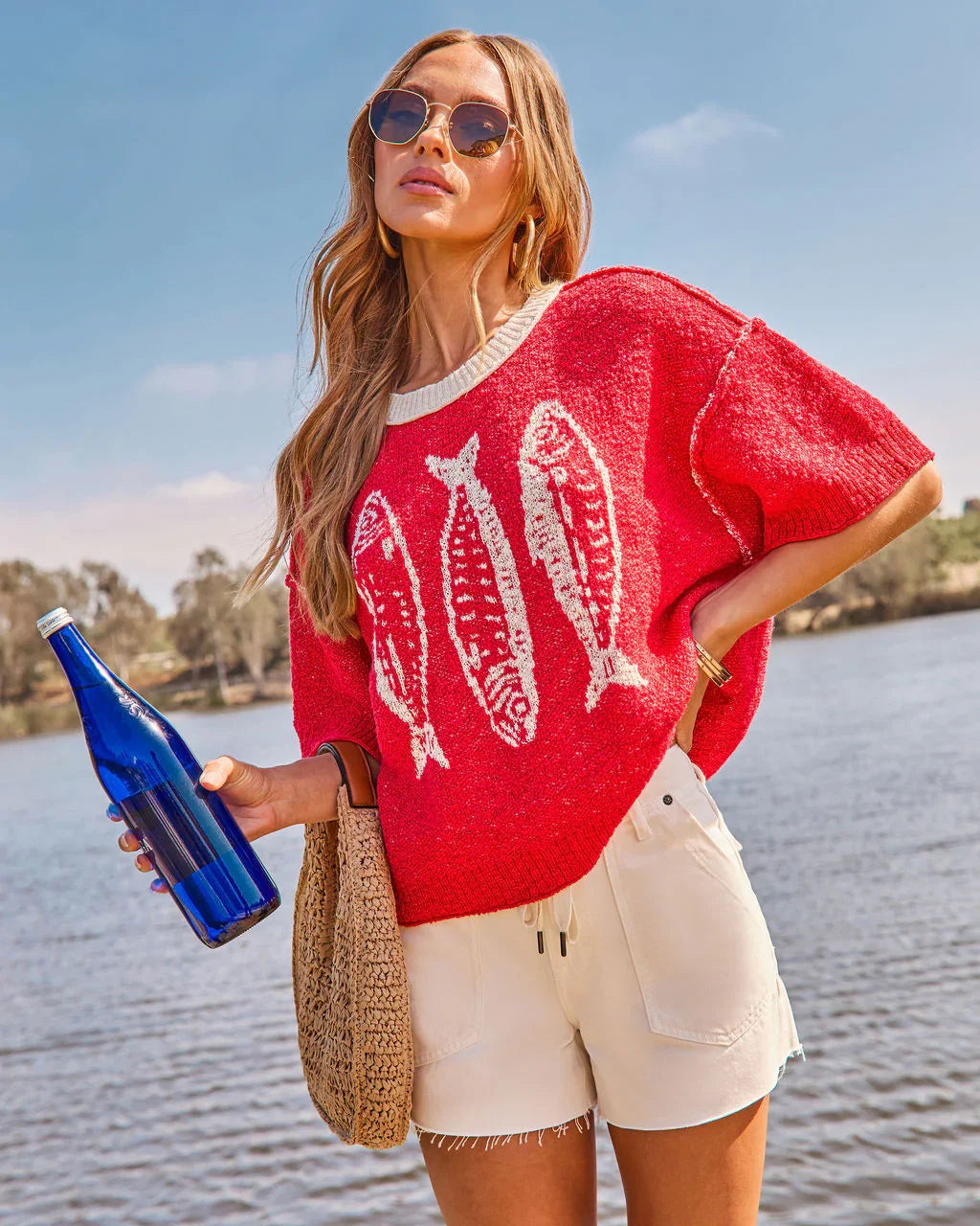 Good Catch Novelty Sardine Print Sweater