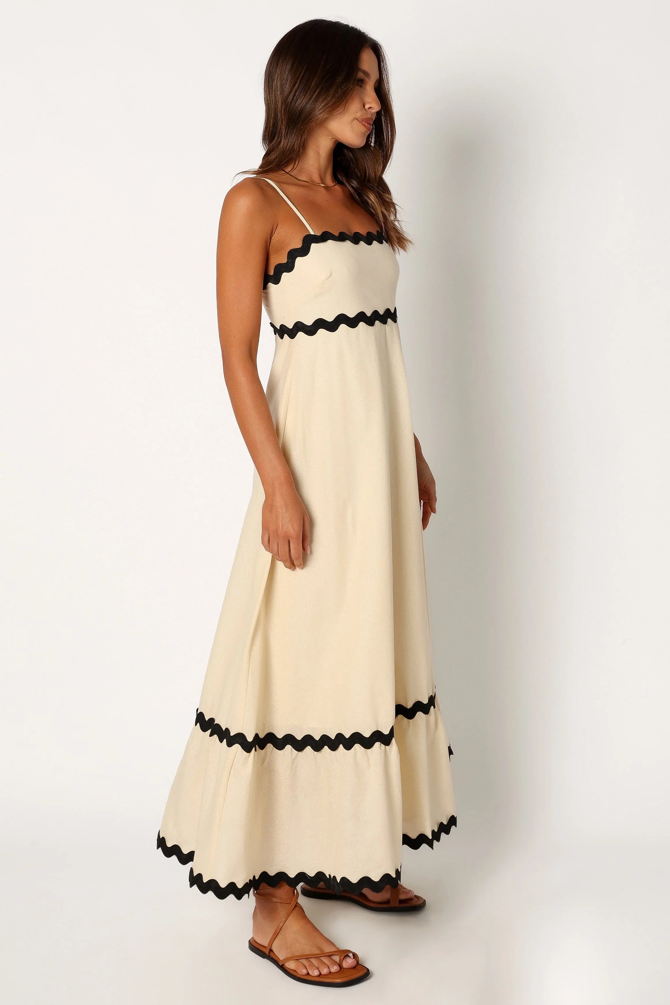 Yana Maxi Dress Cream Black