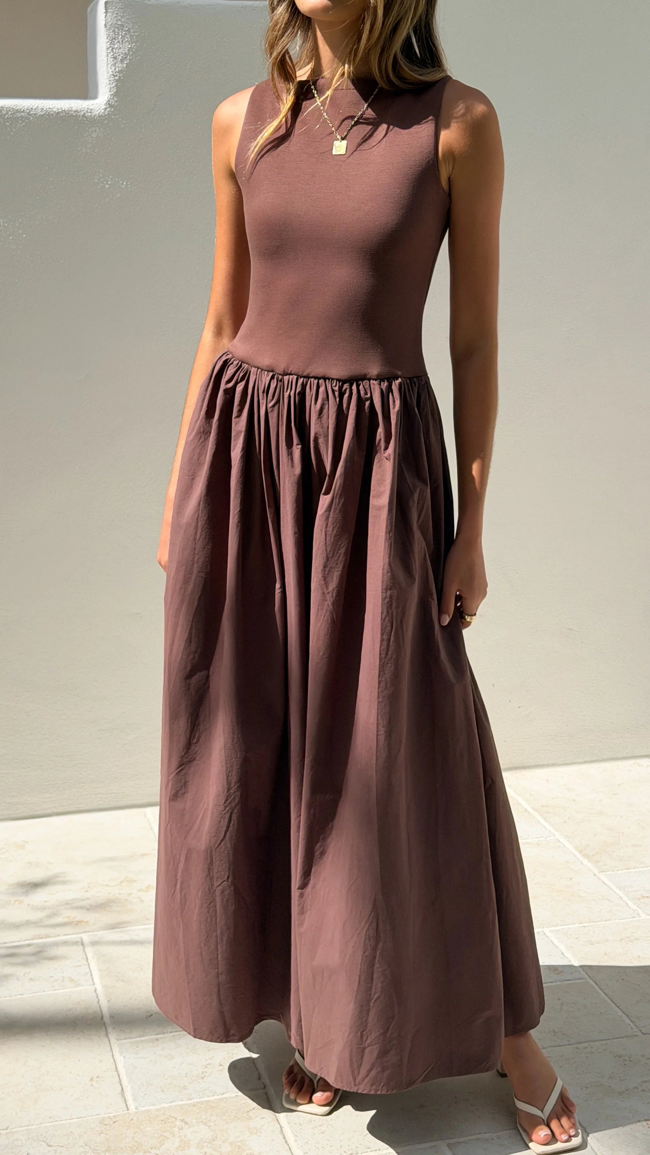 Alita Maxi Dress Chocolate