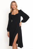Franklin Long Sleeve Midi Dress Black