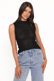 Brody Sheer Knit Top Black