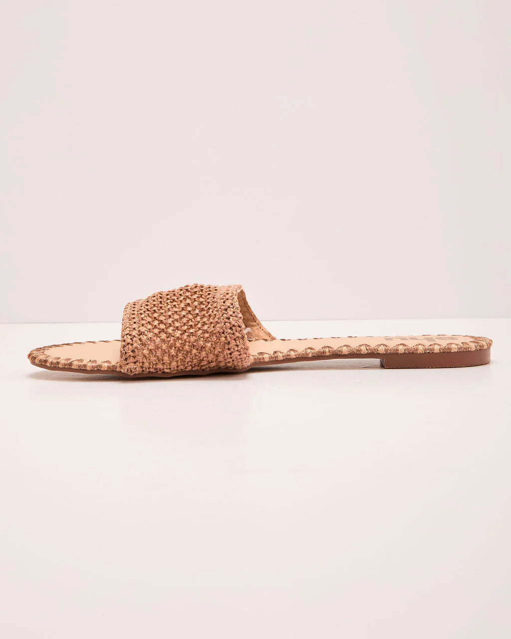 Earth Shine Woven Straw Flat Sandals
