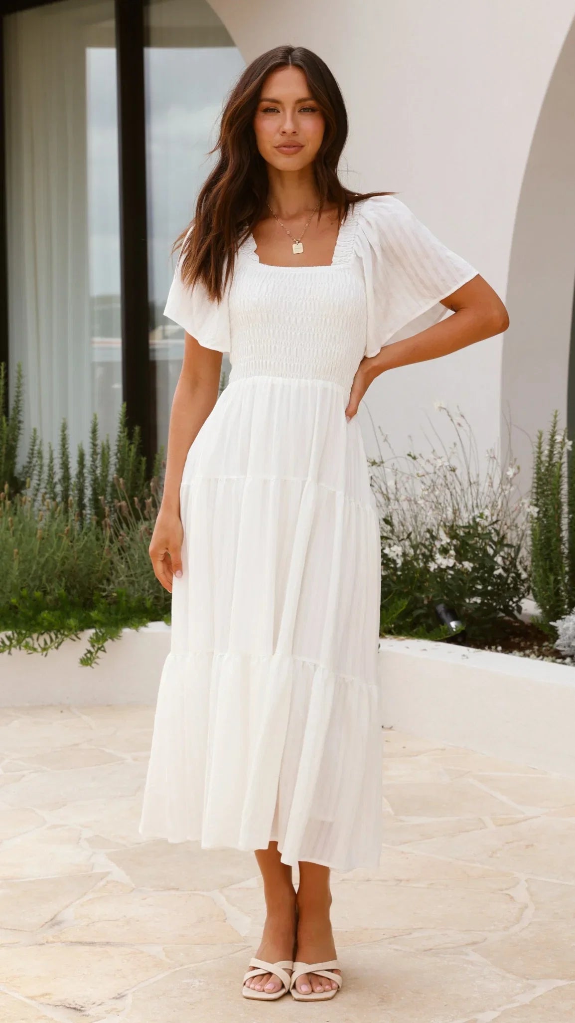 Lainey Midi Dress White