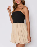 Colette Cotton Contrast Bubble Hem Mini Dress