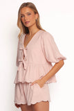 Zarie Scalloped Short Set Light Pink