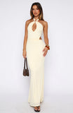 Beautiful Inside Out Halter Maxi Dress Lemon