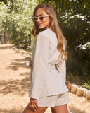 Chesterfield Linen Waist Tie Blazer