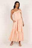 Ava One Shoulder Maxi Dress Peach