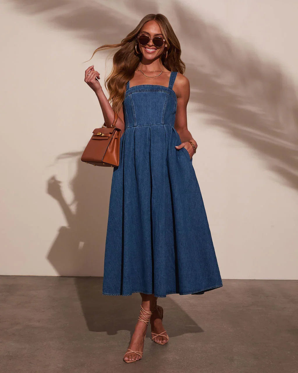 Meralda Corset Denim Midi Dress