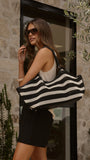 Sporty Weave Tote Black Natural