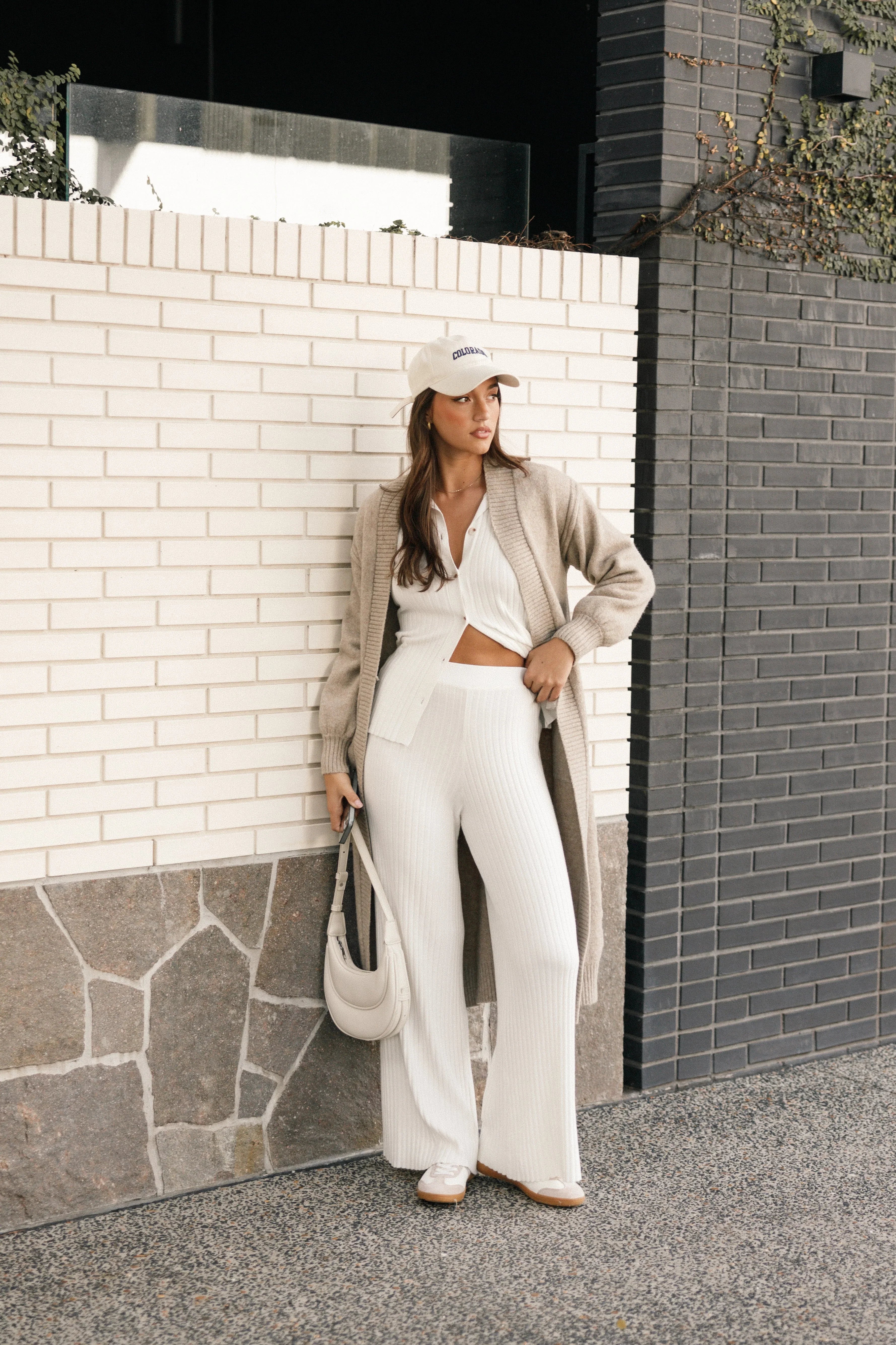 Nicolette Open Front Long Cardigan Latte