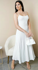 Janece Shimmer Knit Midi Dress Silver