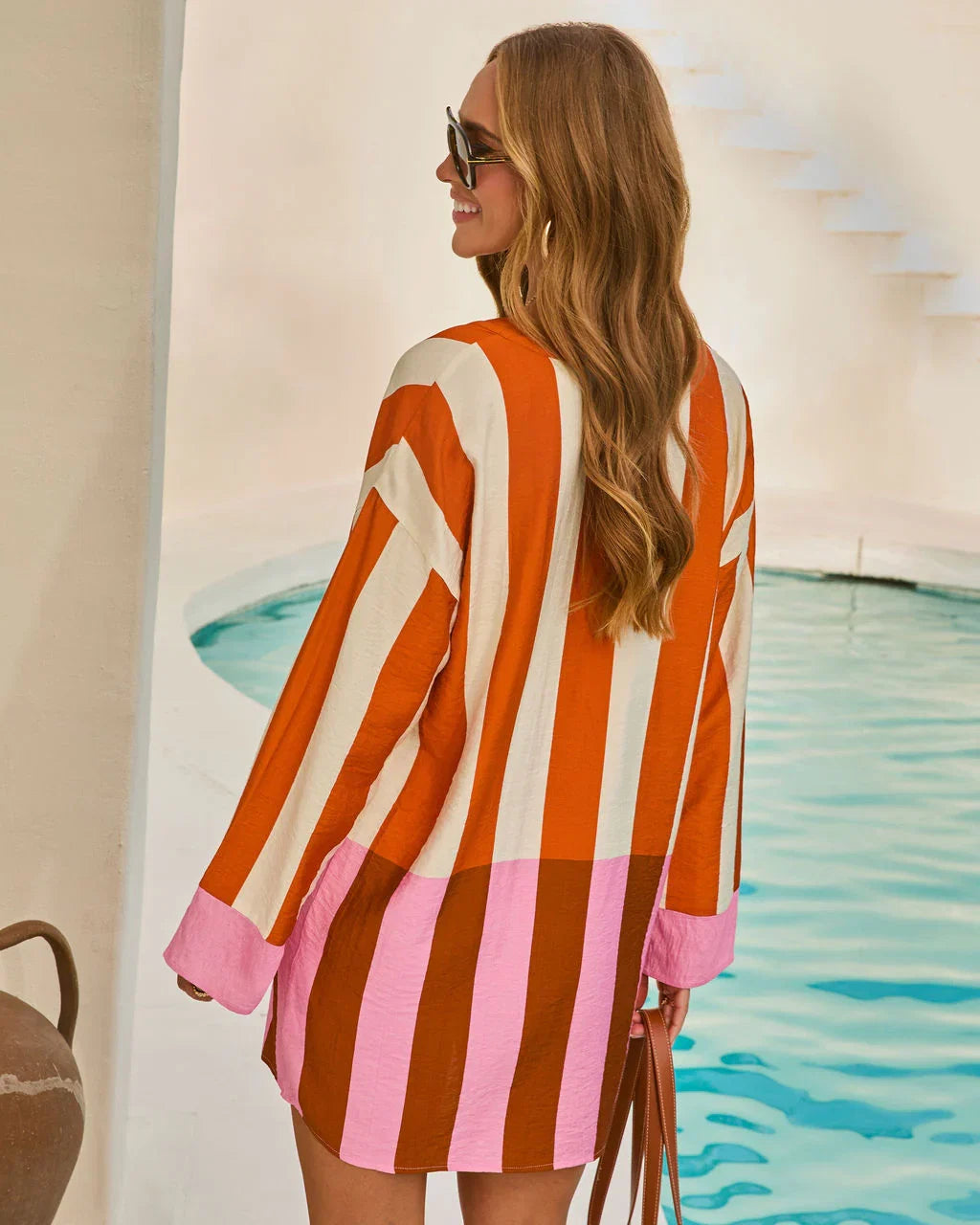 Easy Holiday Striped Colorblock Mini Dress