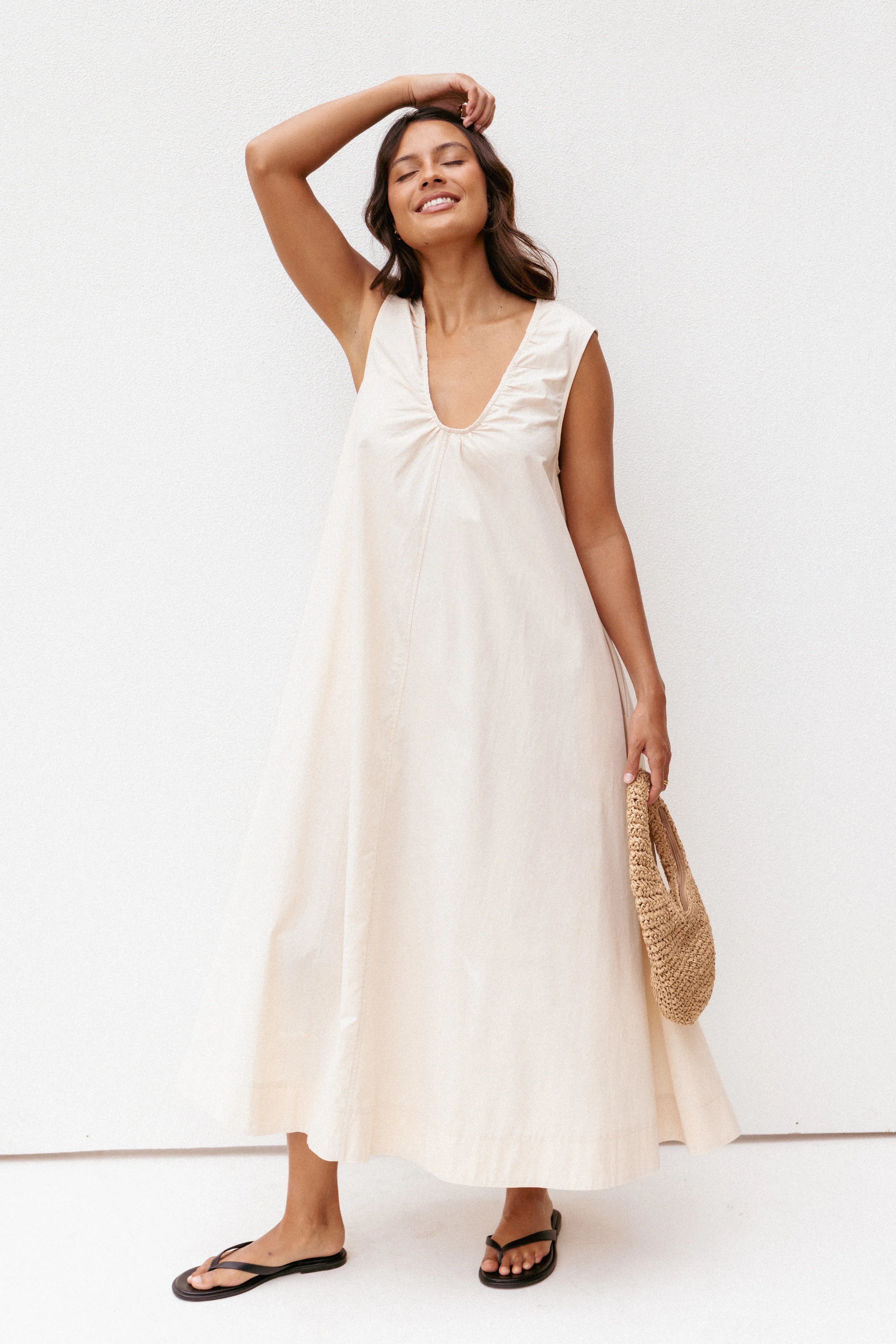 Laurita Maxi Dress Oatmeal