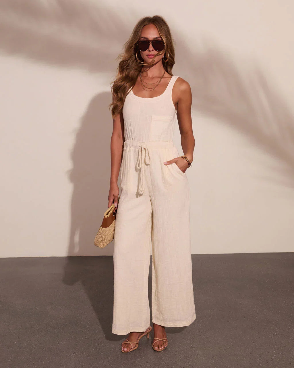 Daily Muse Drawstring Waist Jumpsuit
