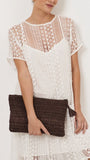 Paper Weave Large Pouch Chocolate