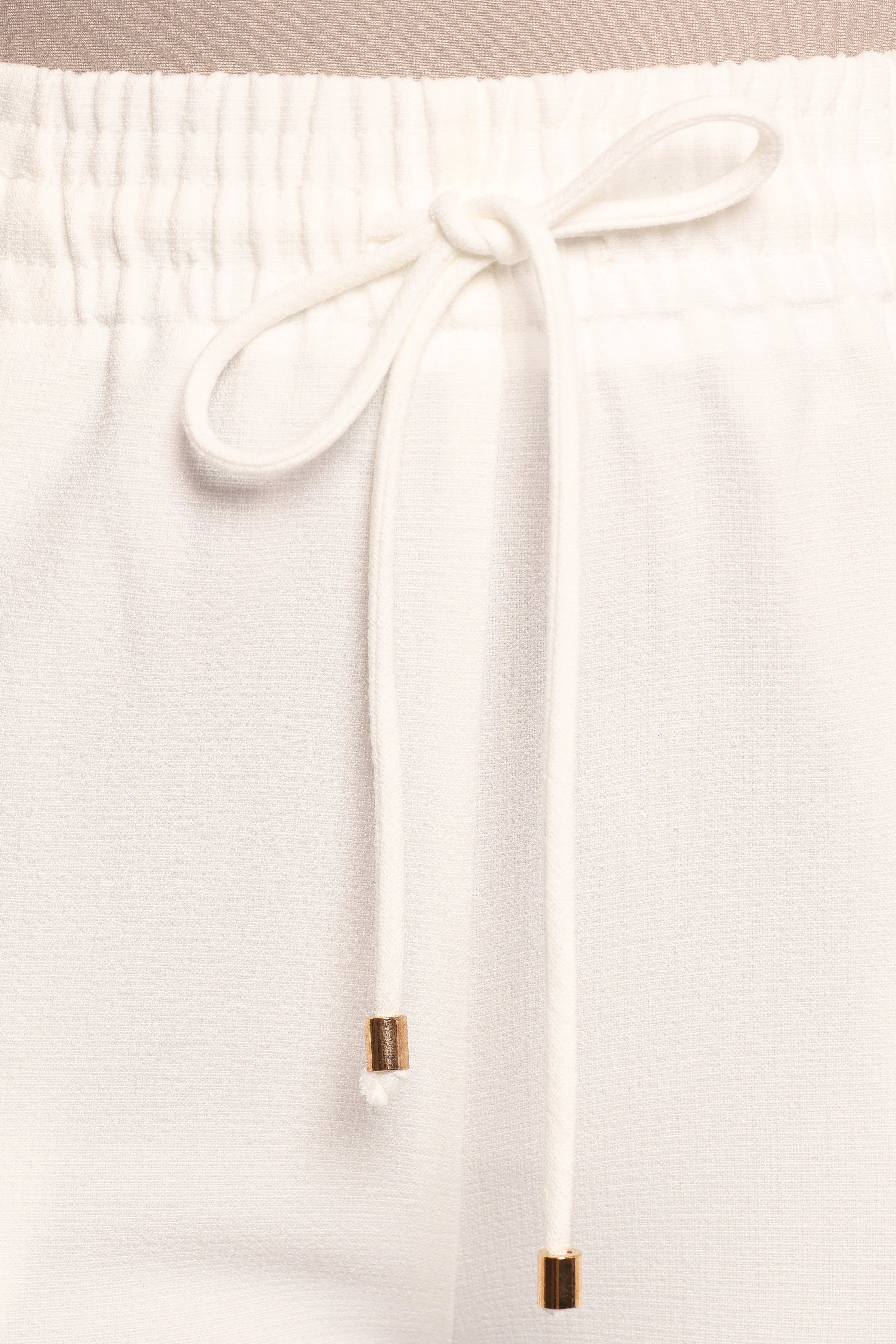 Cinch Wide Leg Crepe Pant White