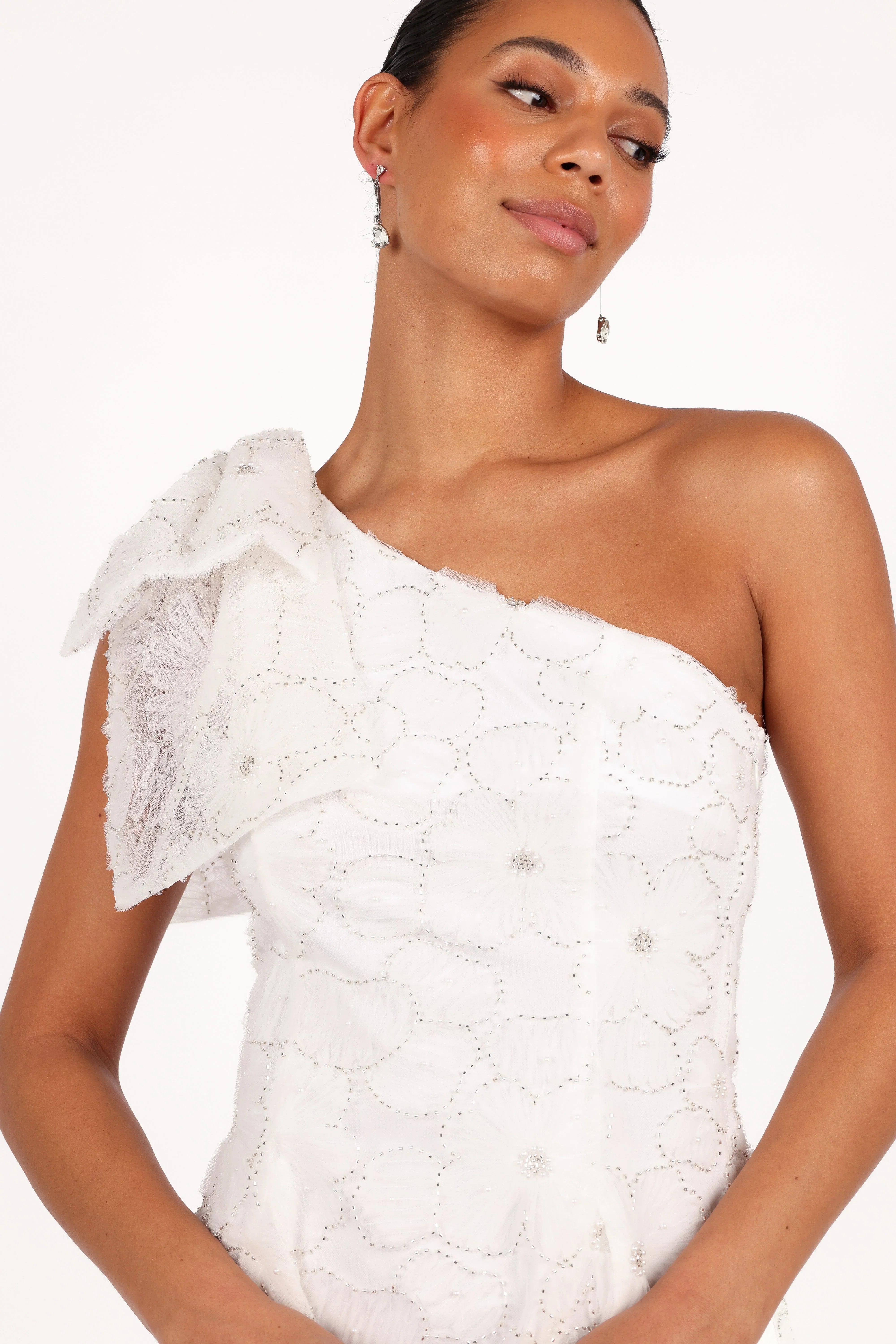 Ashly Off Shoulder Mini Dress White