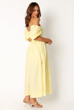 Solana Off Shoulder Midi Dress Yellow