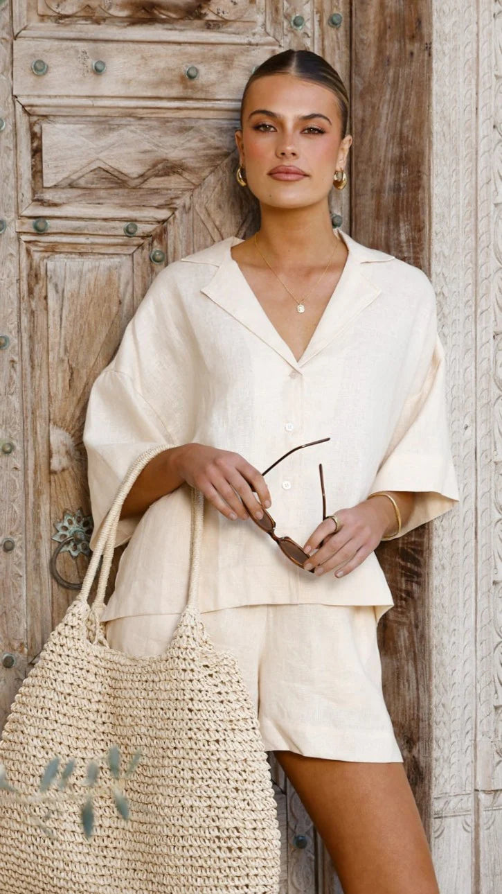Luna Button Up Shirt Natural