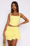 Lets Have Some Fun Lace Mini Skirt Lemon