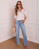 Honeysuckle Haven Printed Button Down Top
