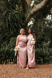 Nadia One Shoulder Maxi Dress Dusty Rose