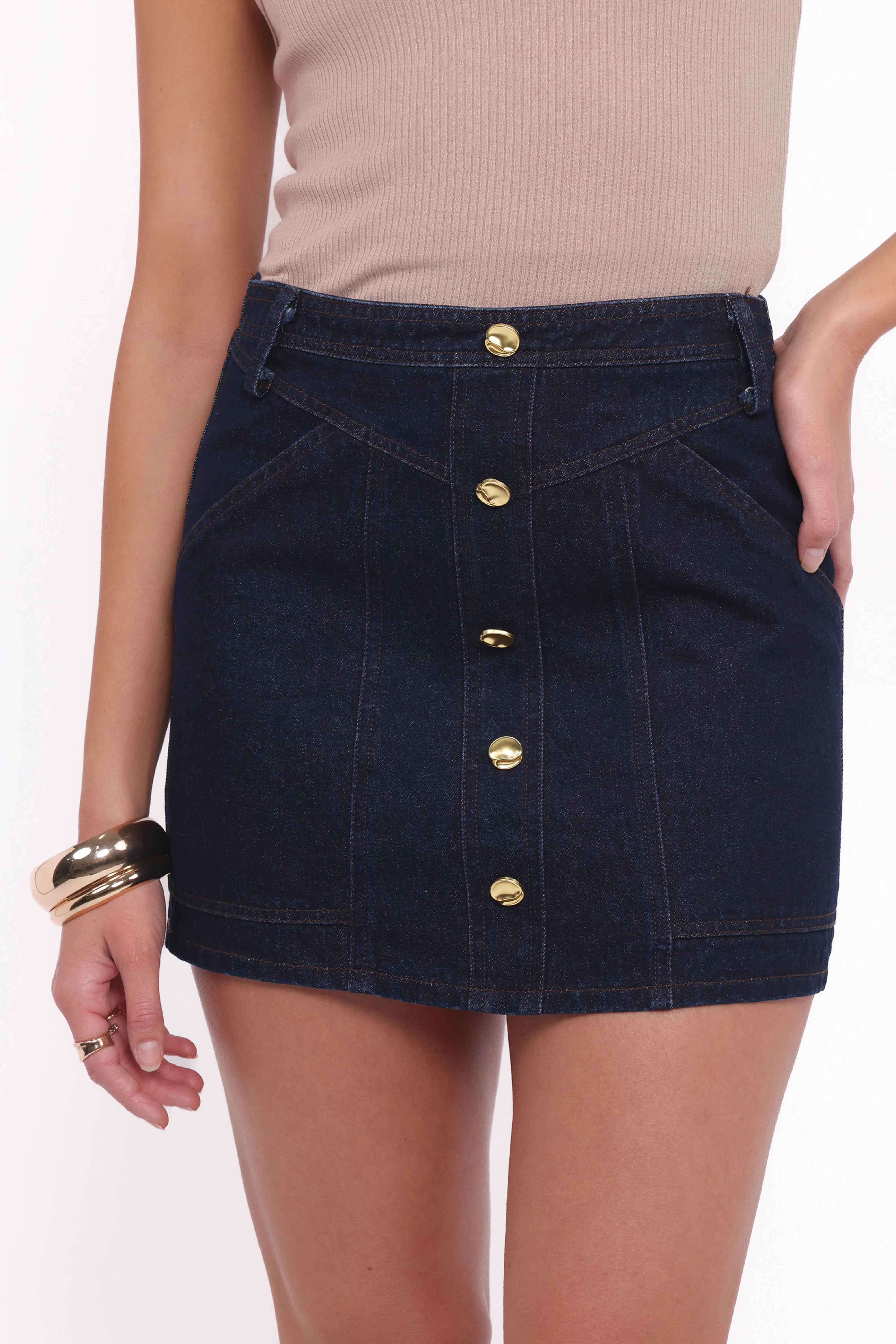Narla Mini Skirt Dark Denim
