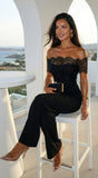 Bellamora Lace Off Shoulder Jumpsuit Black