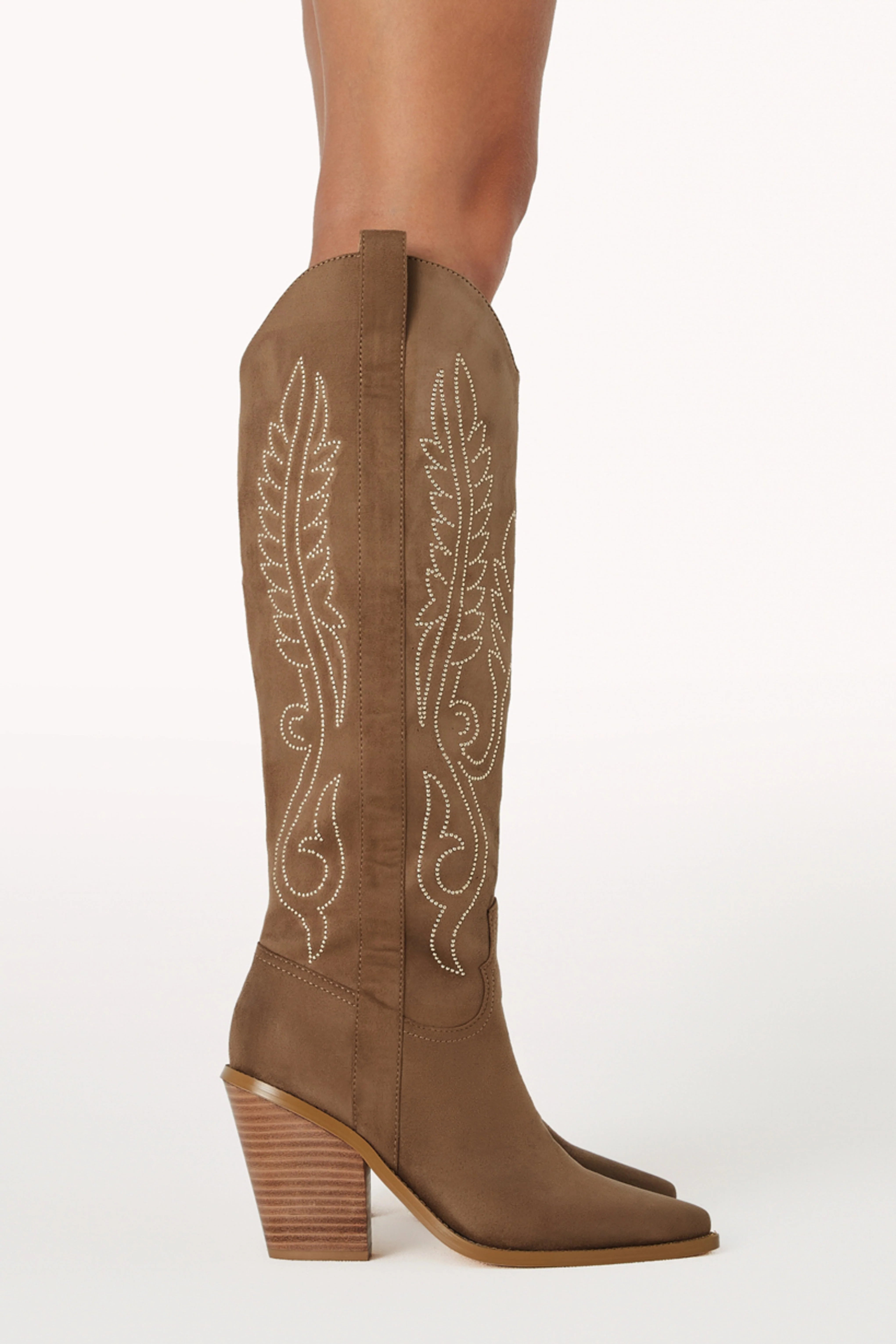 Sally Cowboy Boot Taupe