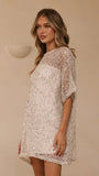 Zanthe Sequin Mini Dress Beige