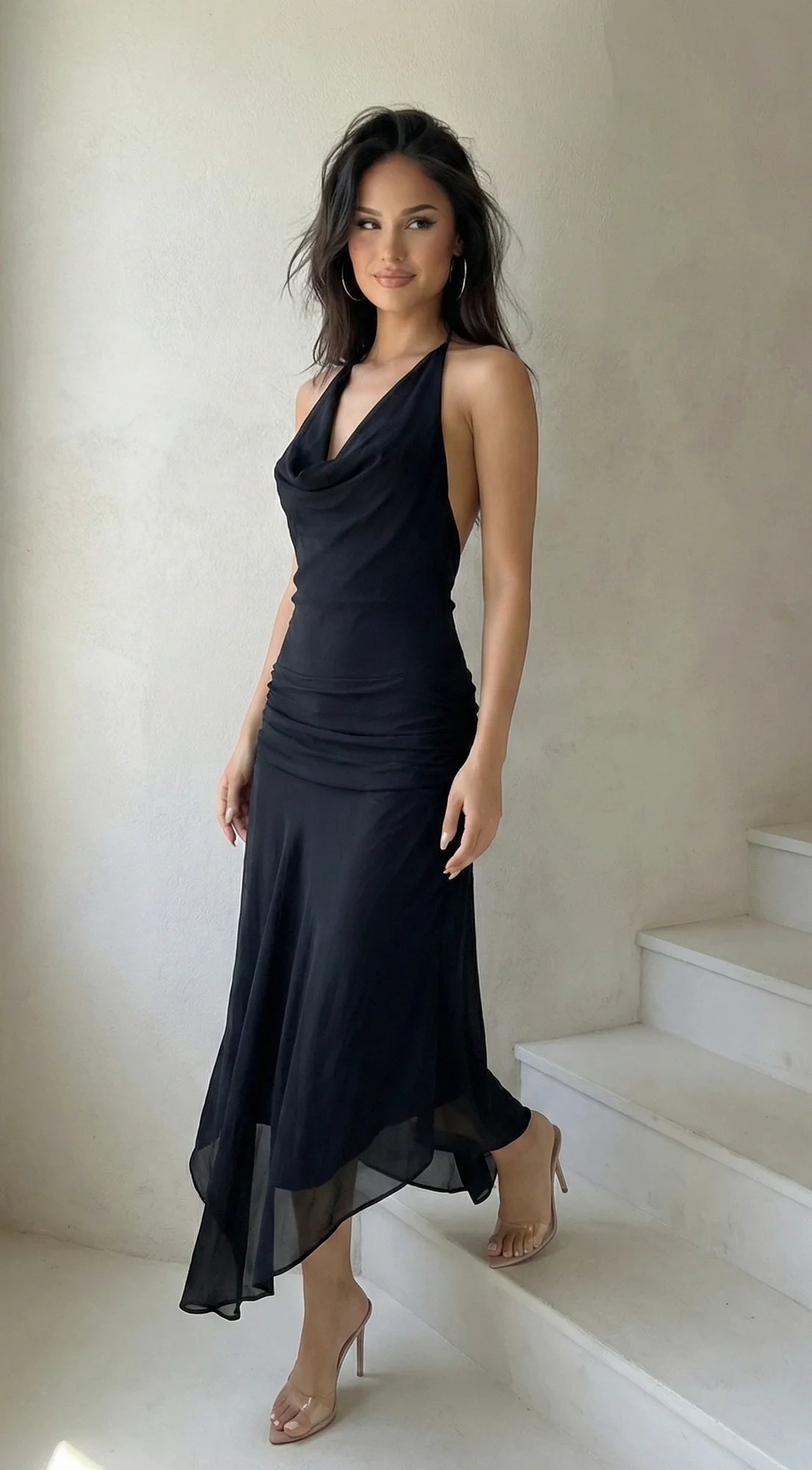 Lecce Halter Maxi Dress Black