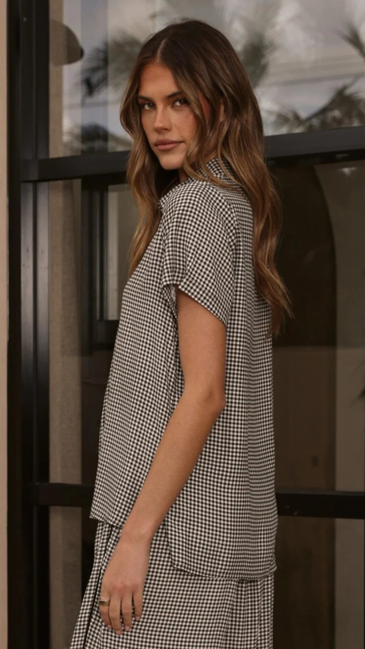 Zoelle Button Up Shirt Black Gingham