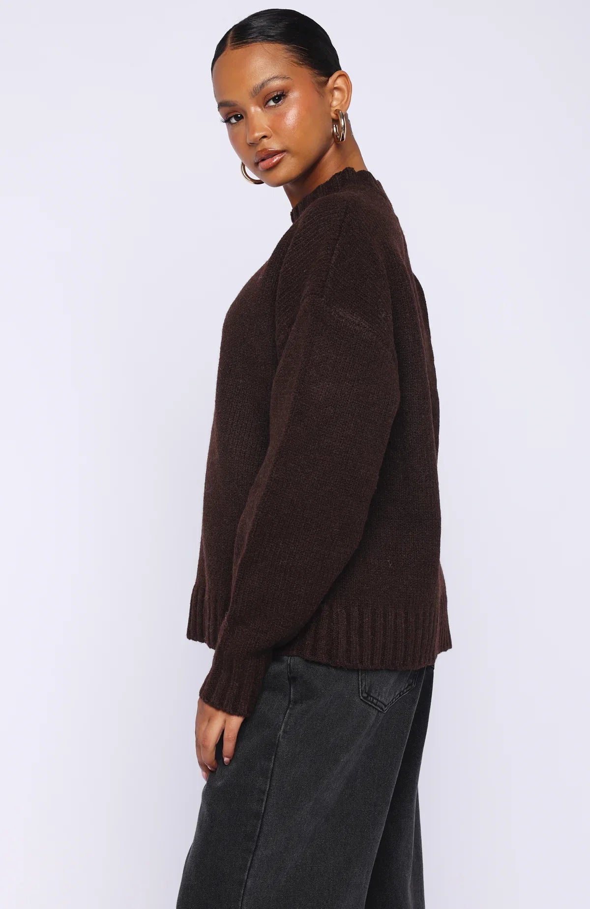 Apres Ski With Me Knit Sweater Chocolate