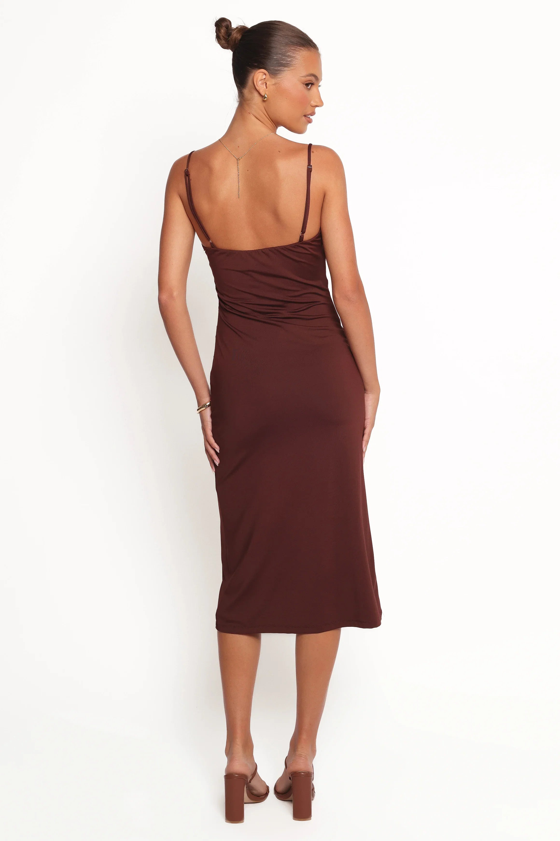 Ashy Midi Dress Brown