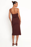 Ashy Midi Dress Brown