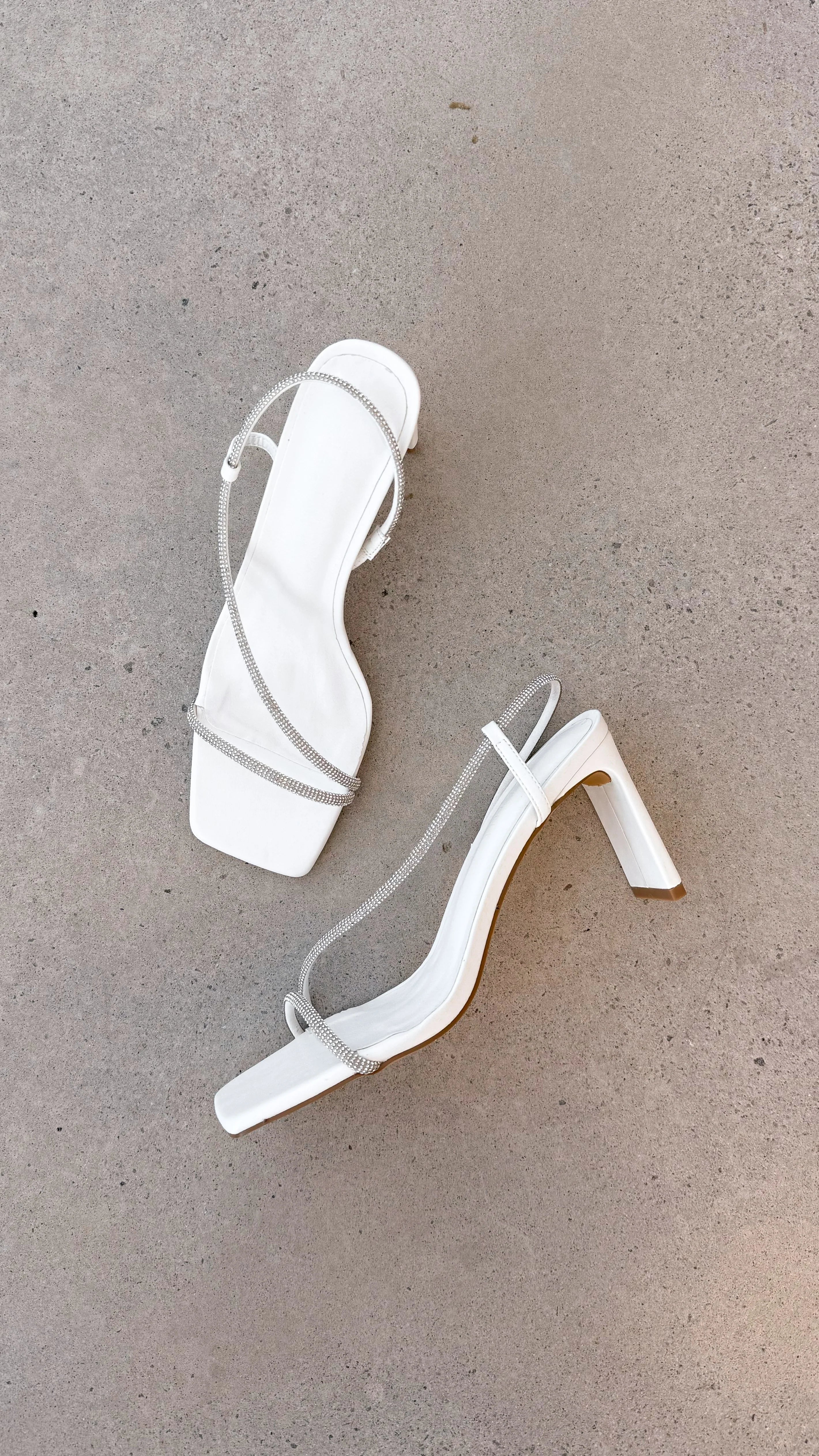 Kaye Heels White Diamante