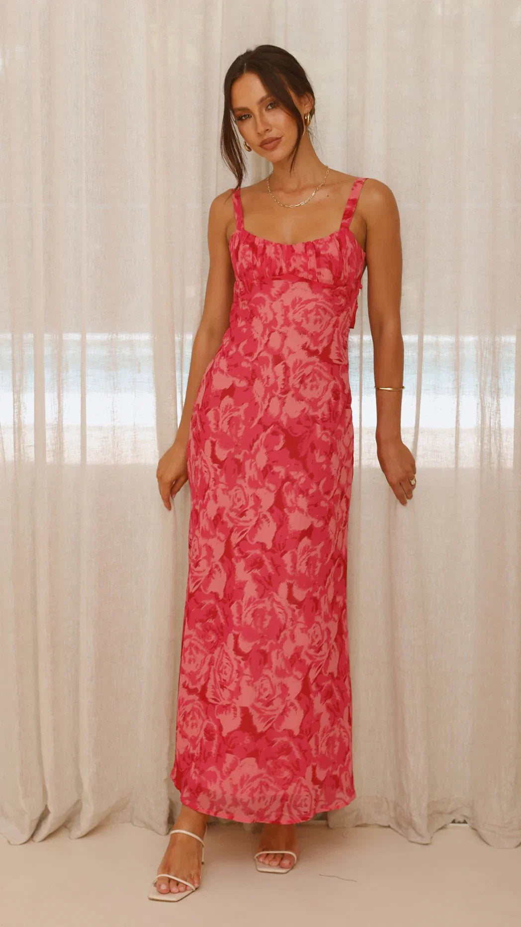 Margo Midi Dress Pink Floral