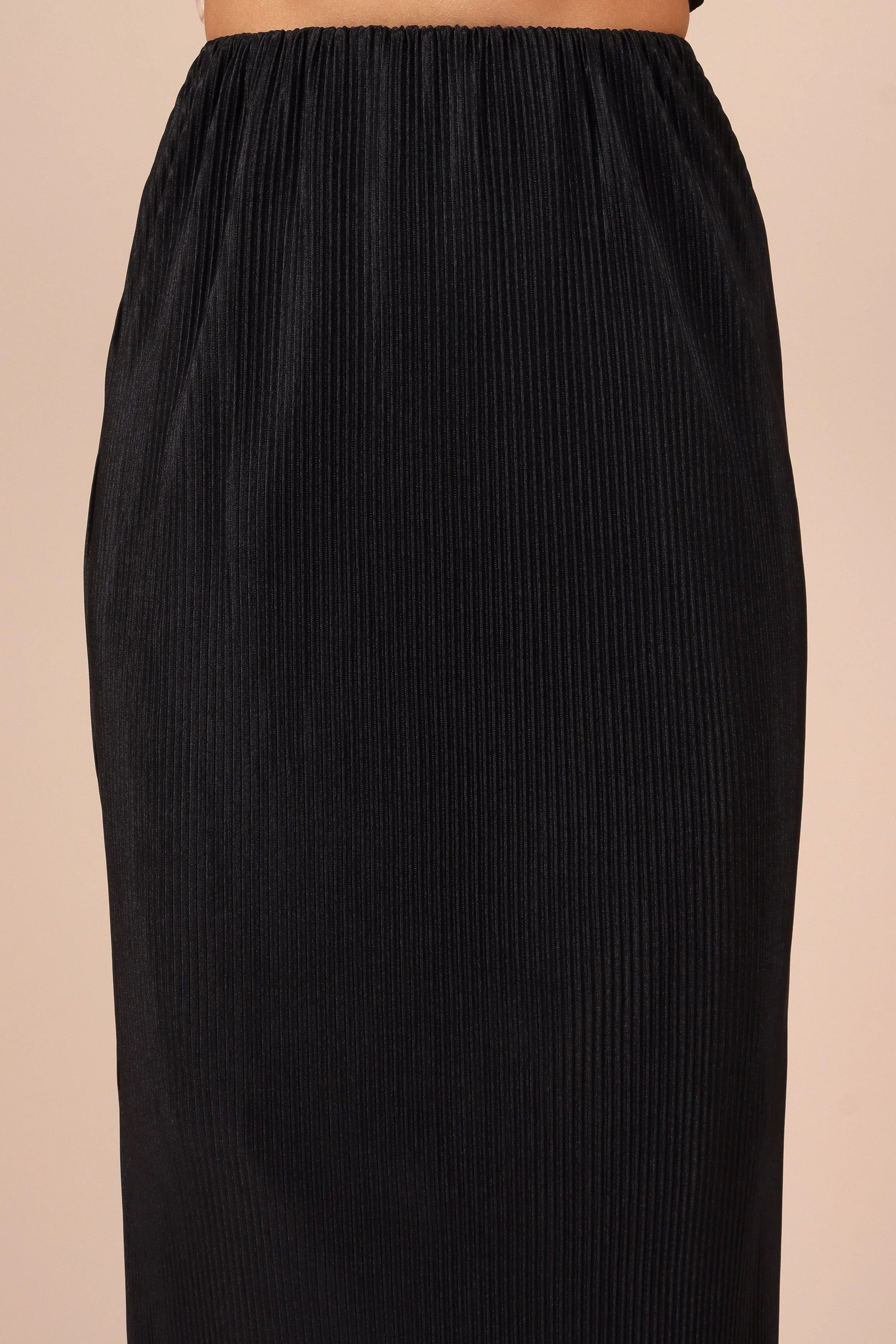 Minelli Pleat Midi Skirt Black