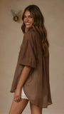 Kylie Oversized Shirt Chocolate