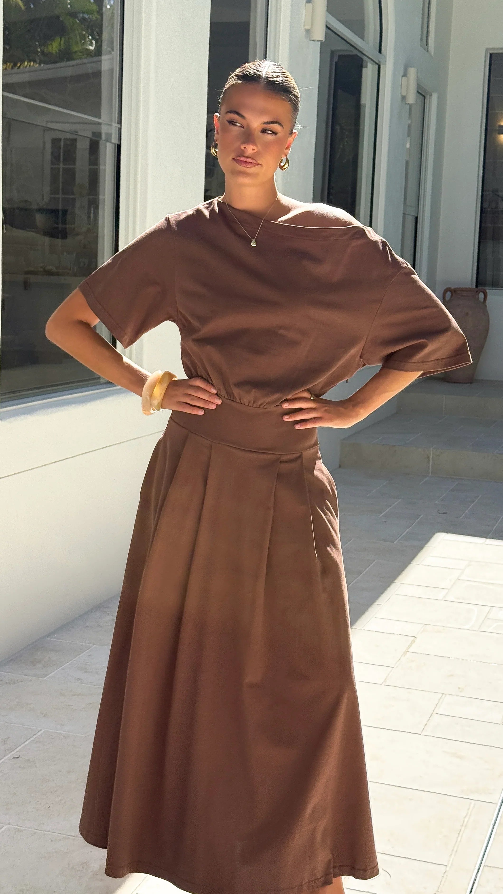 Aleski Maxi Dress Chocolate