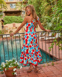 Sunny Darling Cotton Floral One Shoulder Maxi Dress