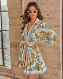 Style Authority Paisley Waist Tie Mini Shirt Dress