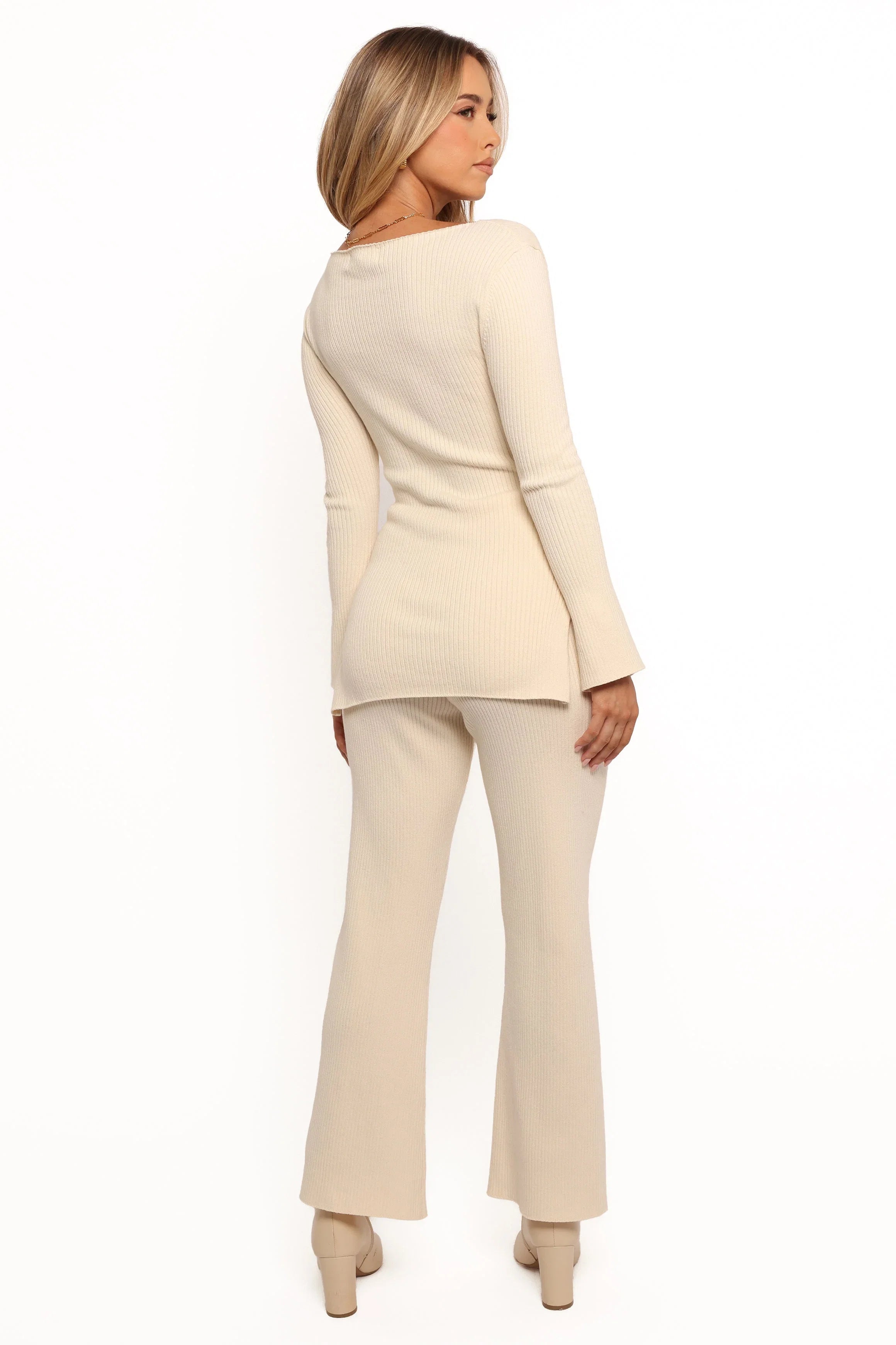 Beeba Ribbed Knit Pants Cream