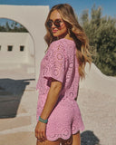 Marienna Crochet Short Sleeve Top