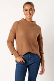 Rayne Turtleneck Knit Sweater Beige