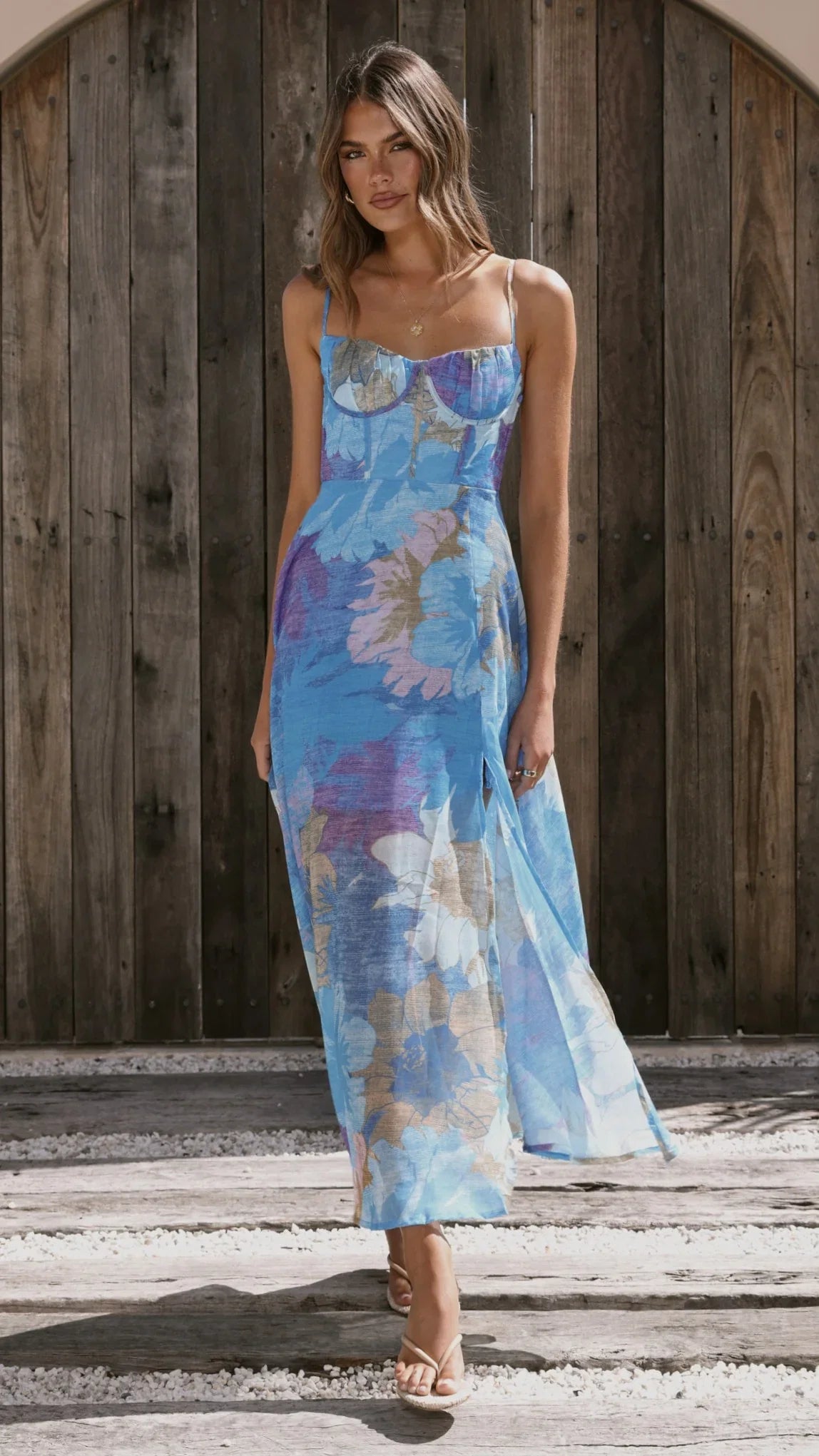 Rahima Maxi Dress Blue Floral