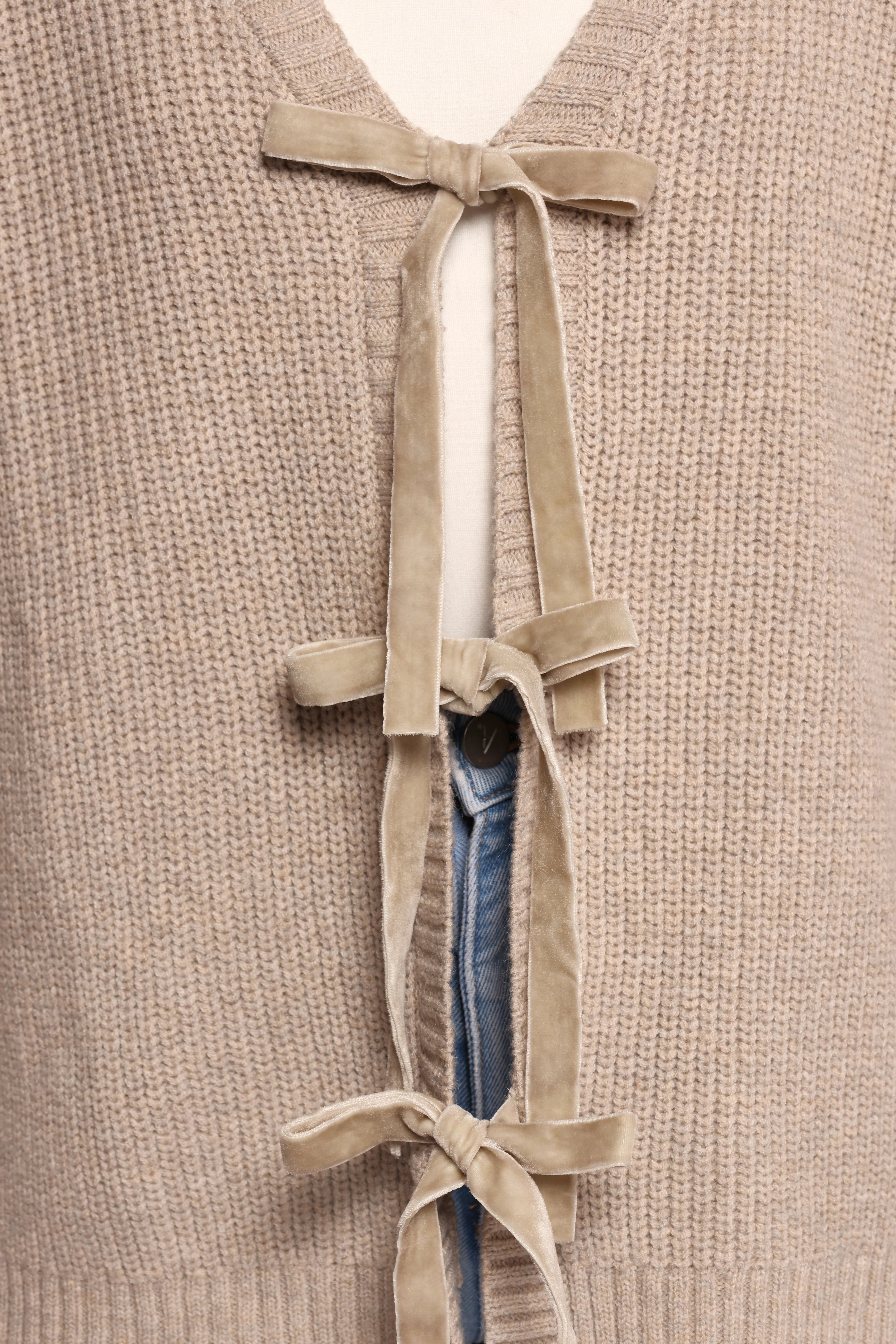 Hammond Tie Up Cardigan Taupe