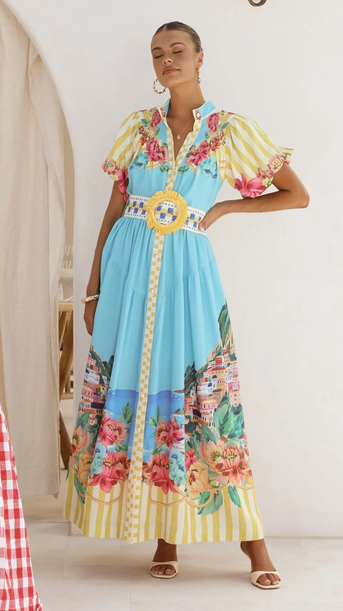 Bloom Maxi Dress Positano Blue