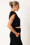 Malani Beaded Top Black